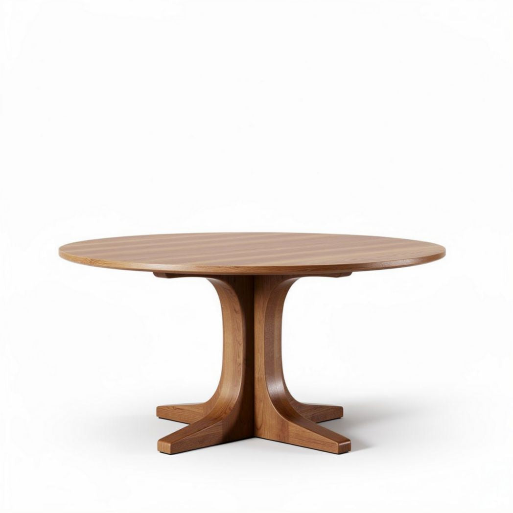 Table ronde en bois clair dimensions 120 x 120 x 75 cm design moderne