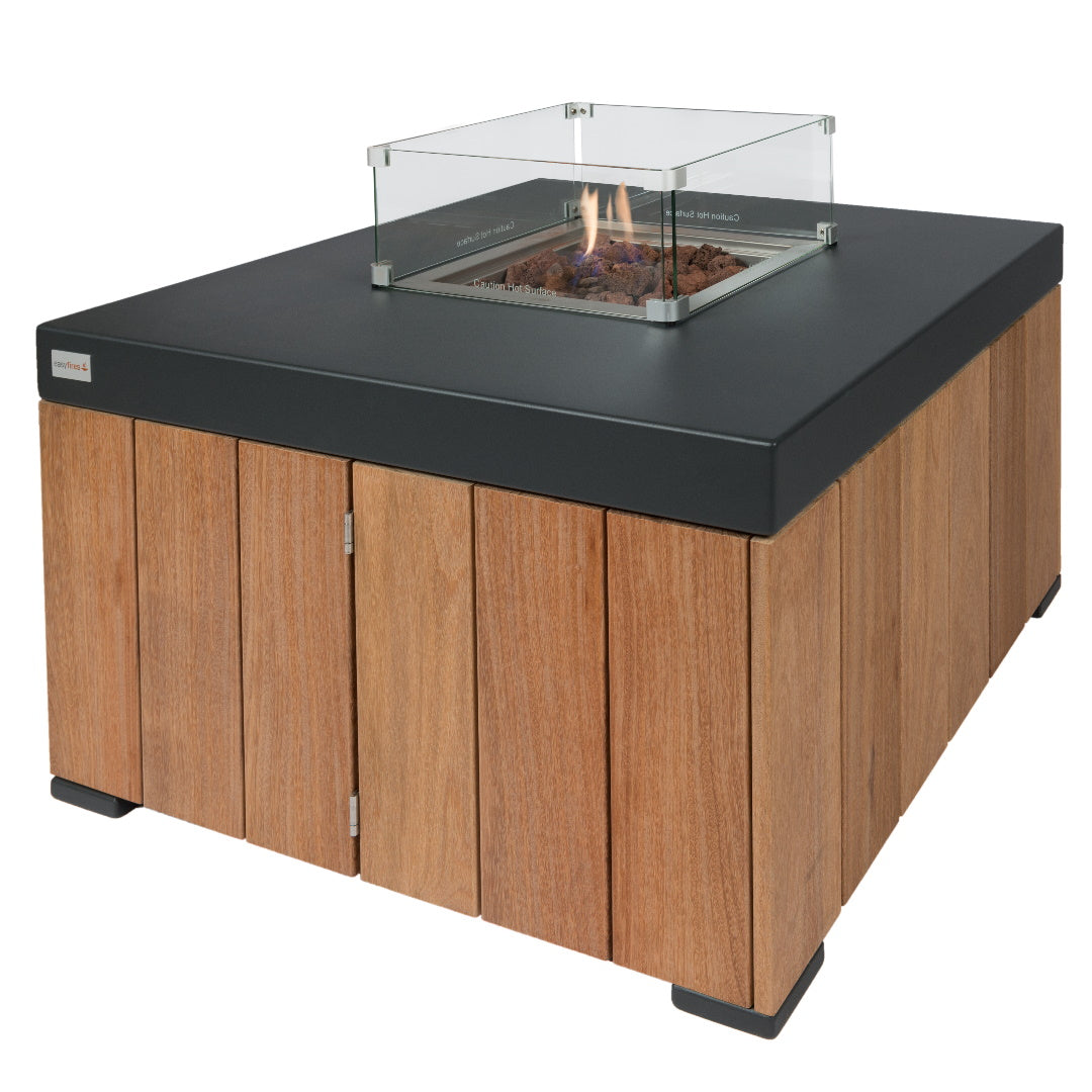 Easyfires Coral Vuurtafel Vierkant(Propaangas/RAL 7021 (antraciet))