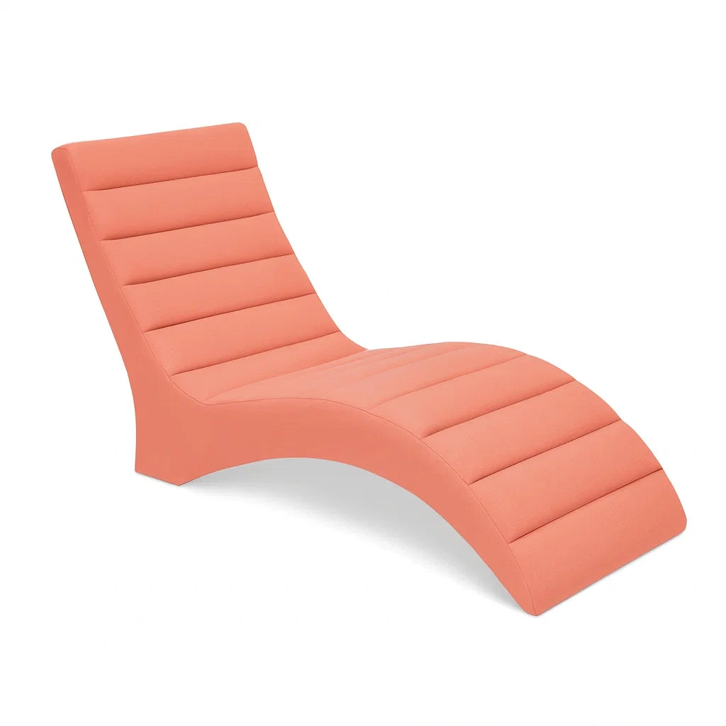 Chaise longue de jardin courb¨¦e tissu orange corail(orange corail)