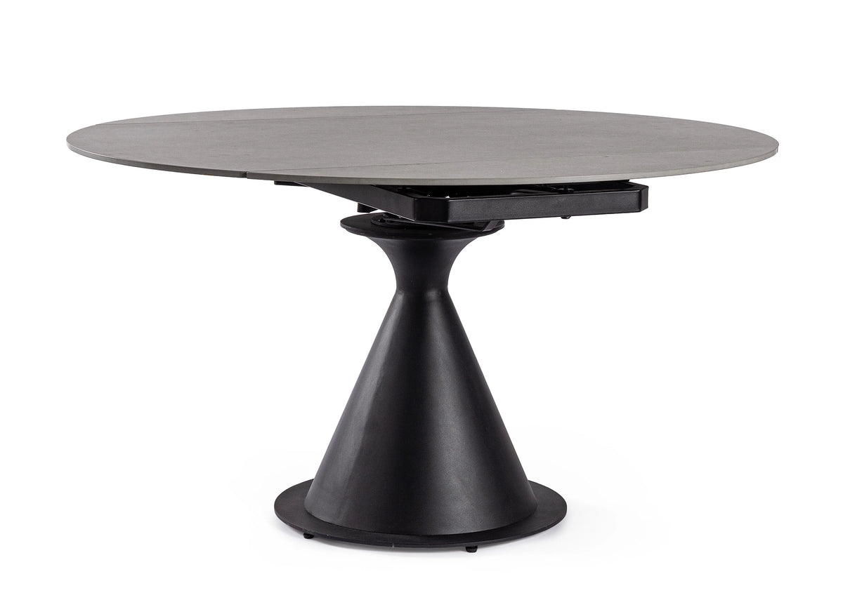 Table extensible Jonni en gr¨¨s c¨¦rame et acier 85-130x75