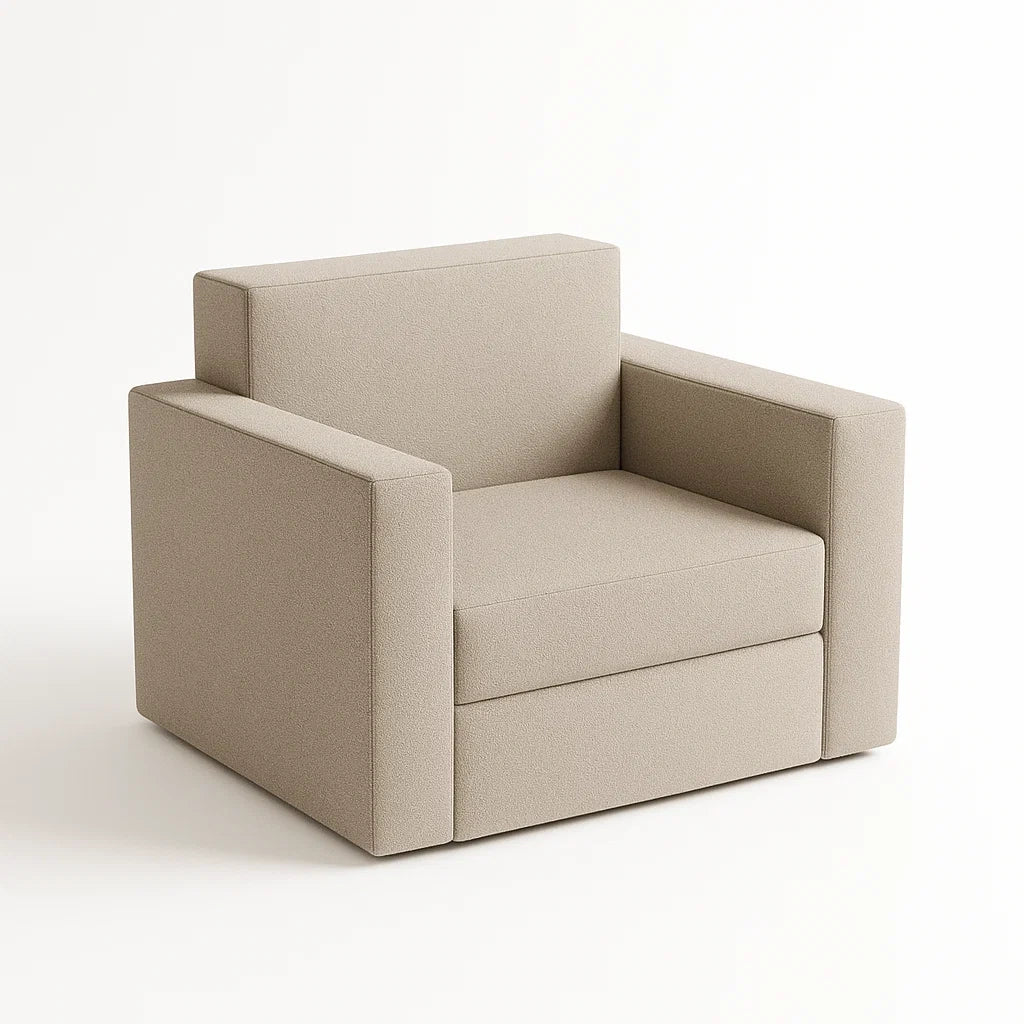 Fauteuil en tissu beige 90x85x75 cm(Beige)