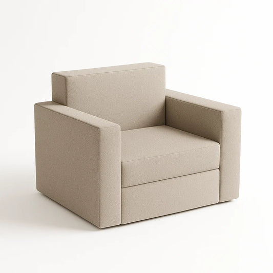 Fauteuil en tissu beige 90x85x75 cm(Beige)