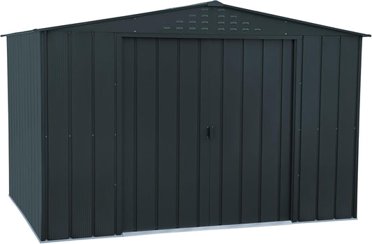 Duramax TOP Shed 10 x 8 (7.28 m2) Abri de jardin en m¨¦tal, fabriqu¨¦ en acier galvanis¨¦, structure de toit renforc¨¦e, abri de jardin en m¨¦tal sans entretien et r¨¦sistant aux intemp¨¦ries, Anthracite