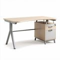 Bureau en bois avec rangement gris 120 x 60 x 75cm design moderne