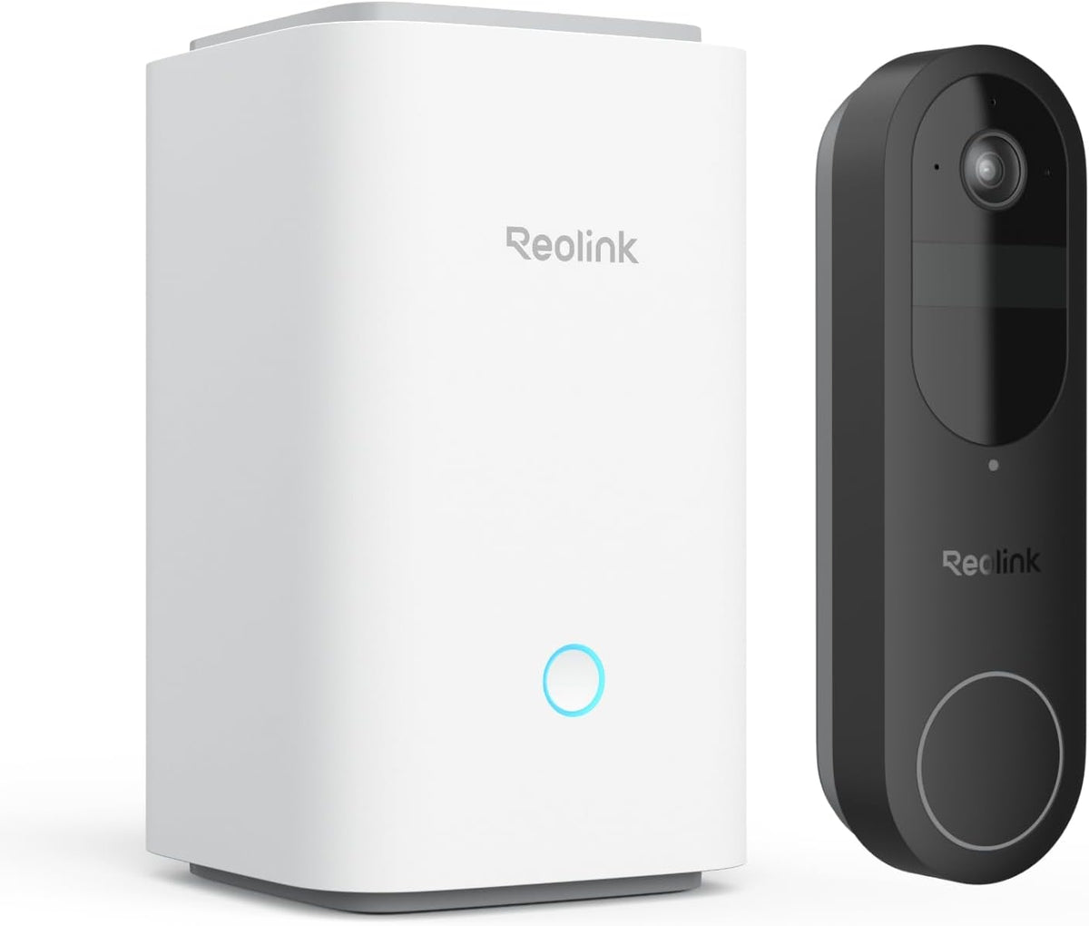 Reolink Batterie Sonnette Wi-FI Bi-Bande 2K avec Vue 1:1 T¨ºte aux Pieds, D¨¦tection de Personne/V¨¦hicule/Colis, Notif de Visiteur, Audio bidirectionnel, Stockage Local, sans Frais + Home Hub(Black)