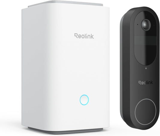 Reolink Batterie Sonnette Wi-FI Bi-Bande 2K avec Vue 1:1 T¨ºte aux Pieds, D¨¦tection de Personne/V¨¦hicule/Colis, Notif de Visiteur, Audio bidirectionnel, Stockage Local, sans Frais + Home Hub(Black)