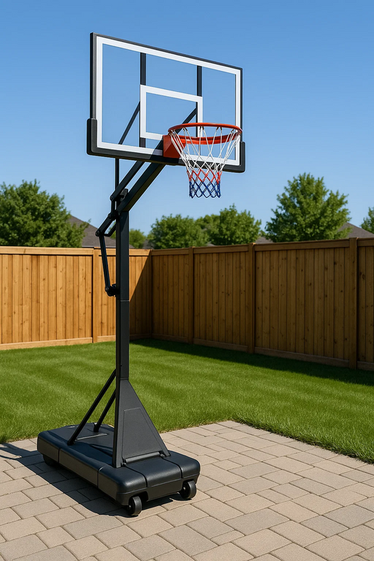 Panier de basket ext¨¦rieur ajustable,acier et polycarbonate,112x76x305 cm(Noir/Blanc)