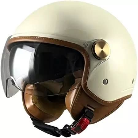 Casque Kokpit K-120 Solid Cr¨¨me - Casque Demi-Jet KOKPIT(Cr¨¨me/Marron)