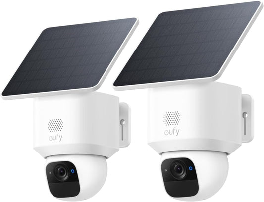 eufy Security SoloCam E30 Camera Surveillance WiFi exterieure sans Fil, Rotation 360¡ã, Suivi IA, clart¨¦ 2K, Compatible HomeBase S380, aucuns Frais mensuels, 2 Pack(White)