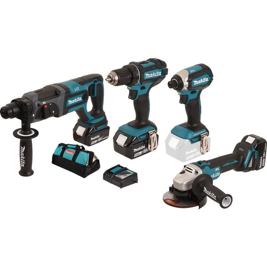 Ensemble de 4 machines 18 V Li-Ion 5 Ah DLX4080TX1 Makita