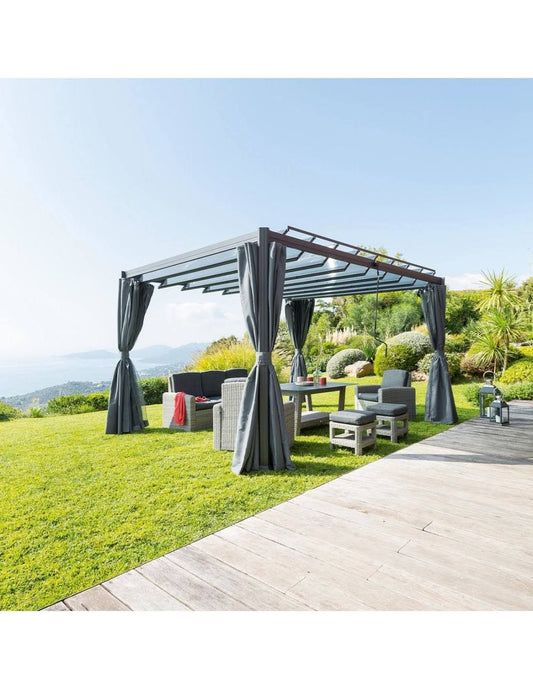 hesp¨¦ride Pergola Belize Graphite 3,8 x 3 m(Gris)