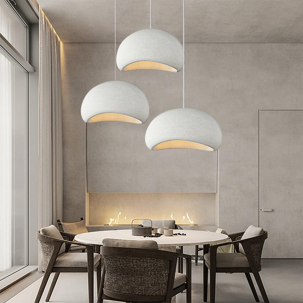 HEYUN Lampe Suspendue Wabi-sabi Blanche E27 Lampes Suspendues Lumi¨¨res De Restaurant Lampe ¨¤ Suspension De Bar Cr¨¦ative Style Pour Salle ¨¤ Manger Salon De Th¨¦ Salon Caf¨¦ Cuisine(A1)(Blanc)