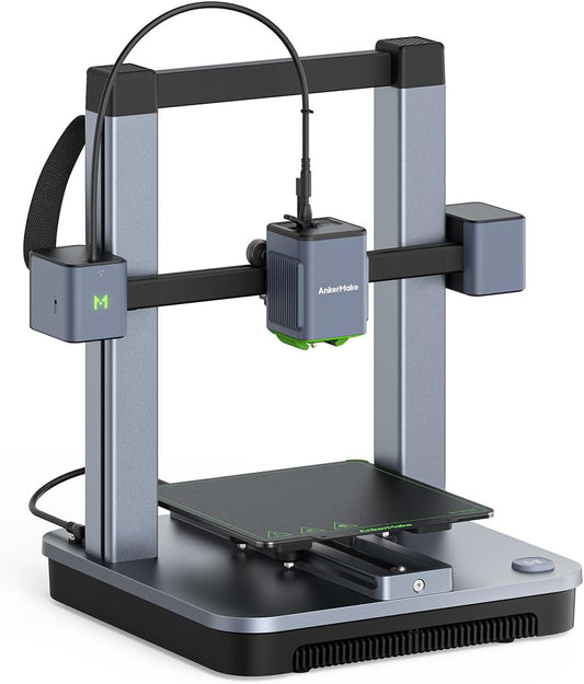 Imprimante 3D AnkerMake M5C, contr?le Multi-appareils, Impression Rapide 500 mm/s, d¨¦tails fluides, nivellement Auto, Base en Alliage d'aluminium, Volume d'impression 220x220x250 mm(Gris)
