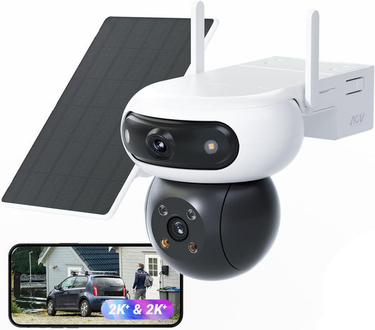 EZVIZ 8MP(4MP+4MP) Camera Surveillance WiFi Exterieure sans Fil ¨¤ Double Objectif Motoris¨¦, Camera Exterieur Solaire, Mode Always-on, D¨¦tection de Personne/V¨¦hicule, CB90 Dual+8W Panneau Solaire