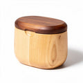 Boîte de rangement en bois couleur naturelle avec couvercle en bois de noyer 15 x 10 x 10cm