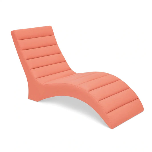Chaise longue de jardin courb¨¦e tissu orange corail(orange corail)