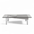 Table basse en verre noir avec structure en métal 120 x 60 x 40cm