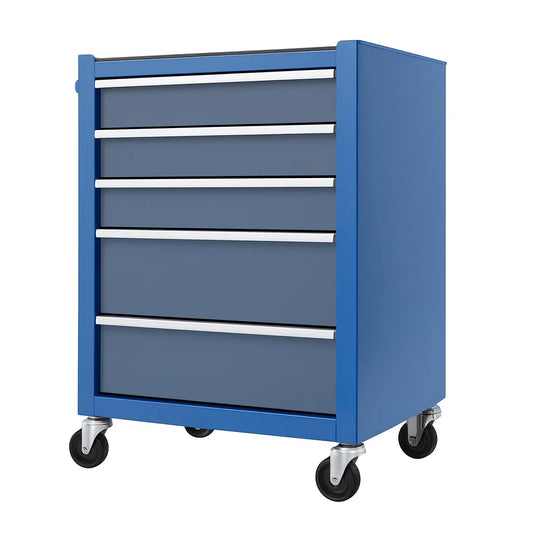 Chariot de service en m¨¦tal avec 5 tiroirs bleu 61x46x90 cm(Bleu)