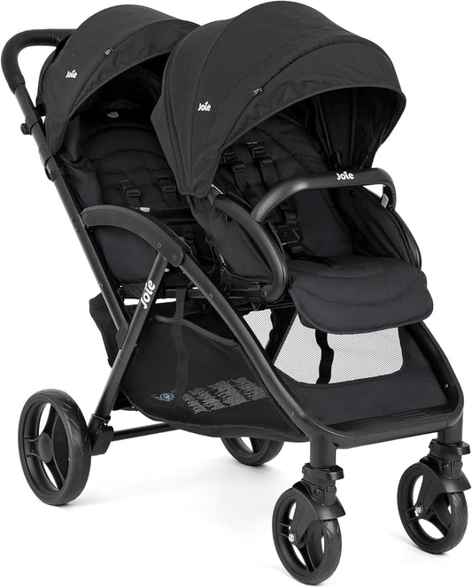 Joie - Evalite Duo - Poussette Double L¨¦g¨¨re - Si¨¨ge Arri¨¨re Inclinable ¨¤ Plat - Compatible Si¨¨ges Auto Et Nacelles - Suspension 4 Roues - Harnais 5 Points SoftTouch - D¨¨s la naissance