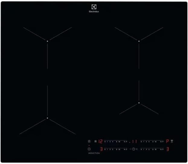 Electrolux LIL61443C Plaque ¨¤ induction S¨¦rie 300, 60 cm, fonction Hob2Hood, Noir(Noir)