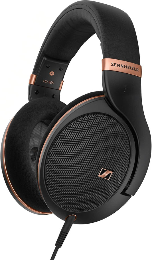 Sennheiser HD 505 - Casque Gaming Filaire Over Ear avec Son Transparent et Basses Contr?l¨¦es, Confort Am¨¦lior¨¦, Studio pour Musique, Travail, Casque PS4, Audiophiles, ¨¦tudiants, Voyage, ¨¦dition Cuivre(Black/Copper)