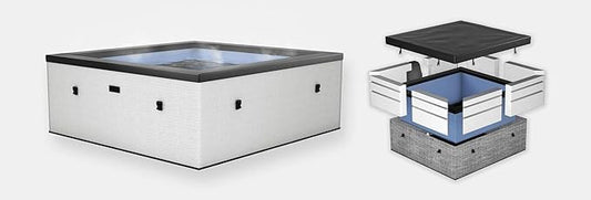 NETSPA Spa Celestia carr¨¦ semi-rigide 6 places, mousse, 1100L, ?180xH70cm