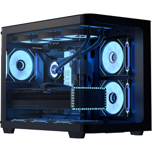 AeroCool P300C Noir Bo?tier PC vitr¨¦ panoramique Mini ITX / Micro ATX(Noir/Bleu)