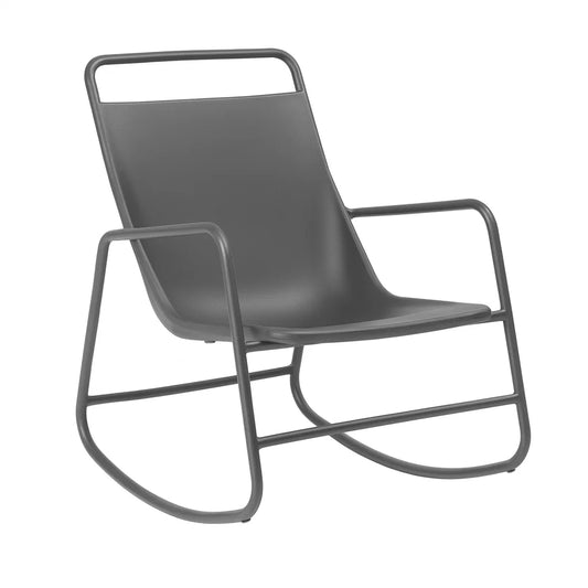 Fauteuil ¨¤ bascule en acier et polypropyl¨¨ne gris(Gris)