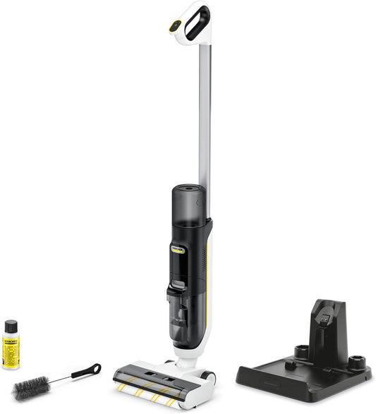 K?rcher Aspirateur-Laveur sans Fil FCV 3, avec 3 Modes de Nettoyage, autonomie de la Batterie : Environ 30 Min, Surface de Nettoyage par Charge de la Batterie : Environ 130 m2(Noir/Blanc/Jaune)