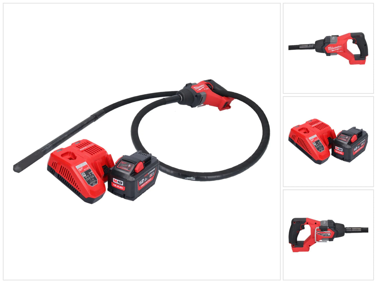 Vibrateur ¨¤ b¨¦ton sur batterie Milwaukee M18 FCVN24-121 18 V 2,4 m sans balais + 1x batterie 12,0 Ah + chargeur(d¨¦faut)