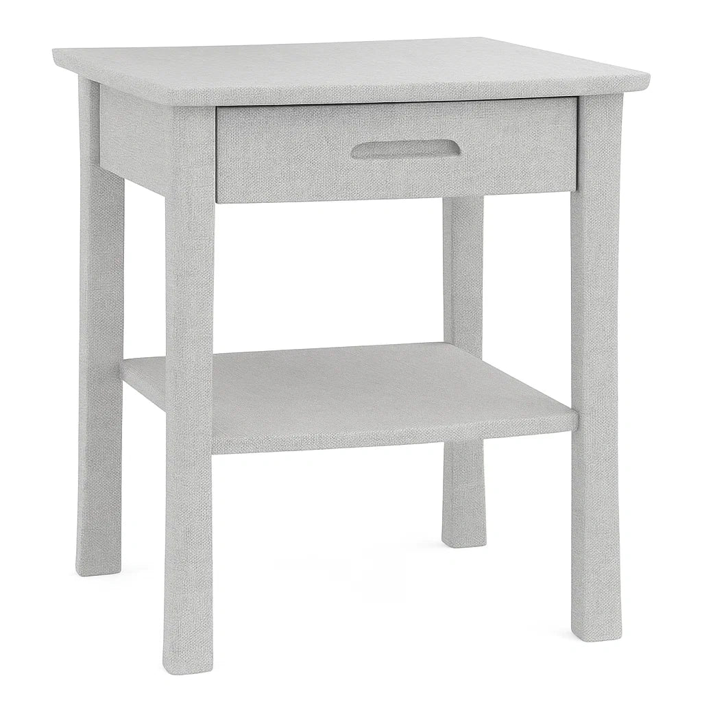 Table de chevet en bois avec tiroir et ¨¦tag¨¨re gris(Gris)