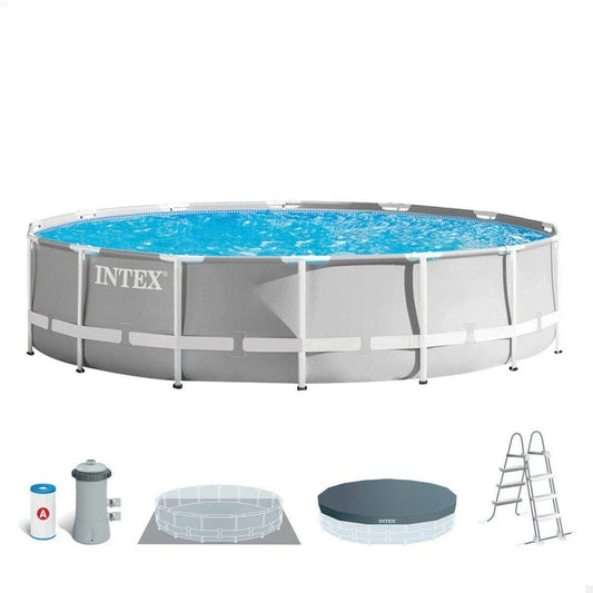 Intex Piscine tubulaire Prism Frame Ronde 4,57 x 1,07 m(Gris)