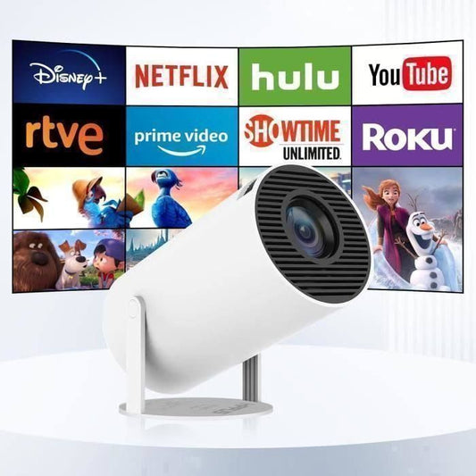Android 11.0 Mini Videoprojecteur 4K, Retroprojecteur Portable Wifi 5G 2.4G Bluetooth, Projecteur Video Avec Retournement ¨¤ 1[u61] Noir TRAHOO(Blanc/Noir)