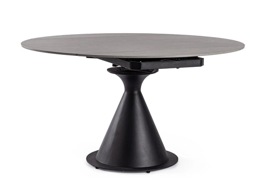 Table extensible Jonni en gr¨¨s c¨¦rame et acier 85-130x75