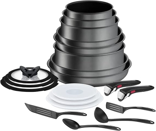 Tefal Ingenio Batterie de cuisine 20 p, Po¨ºles, Casseroles, Induction, Rev¨ºtement antiadh¨¦sif r¨¦sistant, Empilable, Compatible lave-vaisselle, Fabriqu¨¦ en France, Daily Chef On L7619402