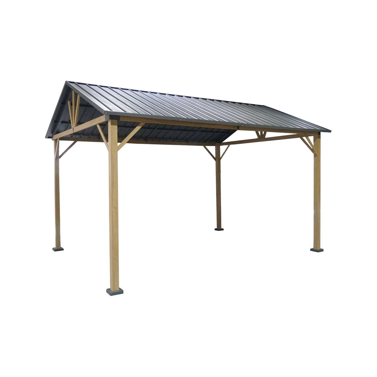 Aluminum and Steel Carport, 12 m2 Anthracite - Sweeek(Anthracite/Bois)