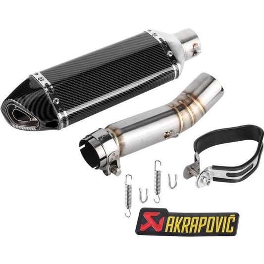 Sjlerst Syst¨¨me d'¨¦chappement Silencieux ¨¤ enfiler avec db Killer + Tuyau interm¨¦diaire adapt¨¦ pour Cbr500r Cb500f Cb500x 2013-2015(Noir/Argent)