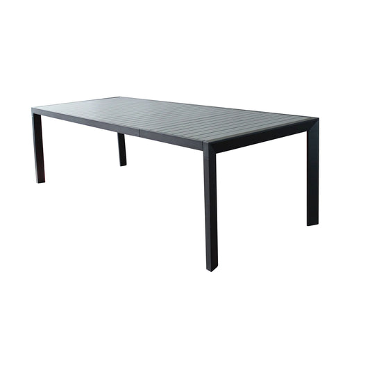 Table extensible Bahia en aluminium avec plateau effet bois pour ext¨¦rieur et jardin 190/250 cm(Anthracite)