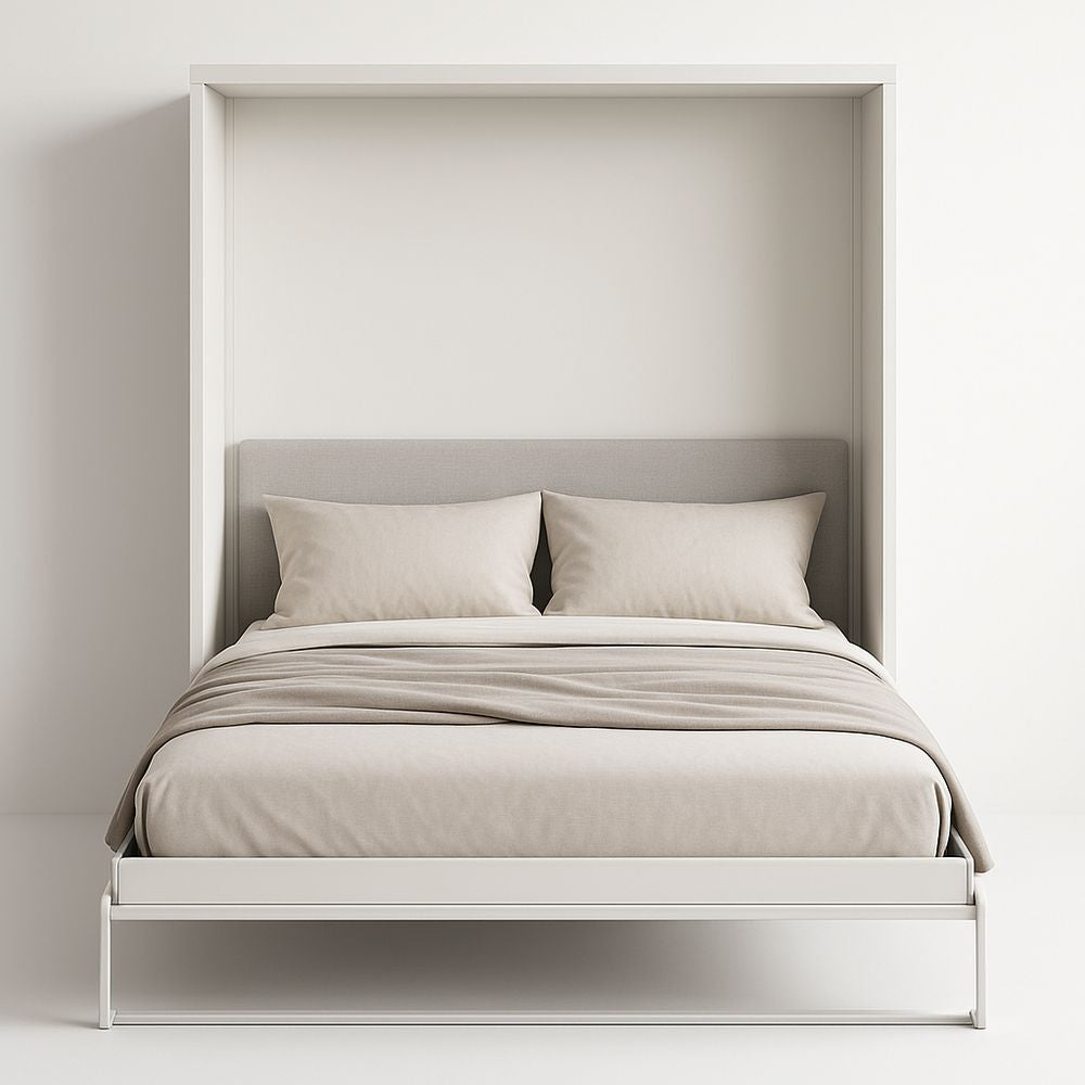 Lit escamotable MDF Blanc avec Matelas 200x160cm(Blanc)