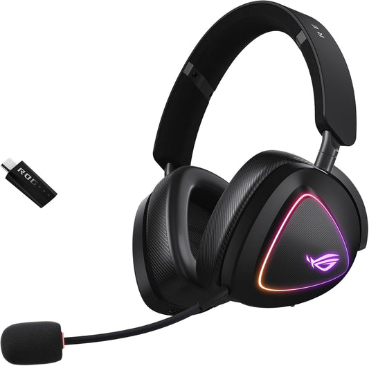 ASUS ROG Delta II - Casque Gaming sans Fil (¨¦quipement Officiel de Team Vitality, connectivit¨¦ tri-Mode, ROG Speednova, membranes de 50mm, jusqu'¨¤ 110 Heures d'autonomie de Batterie, l¨¦g¨¨re de 315g)(Noir)