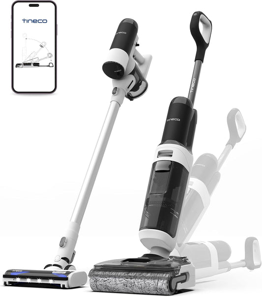 Tineco Floor One Switch S6 Stretch Aspirateur Laveur Sec Et Humide, Multifonction, 180¡ã ¨¤ Plat, Autonettoyant, 65 Minutes d'autonomie, Nettoyage des Bords des Deux c?t¨¦s, Nettoyage de Toute la Maison